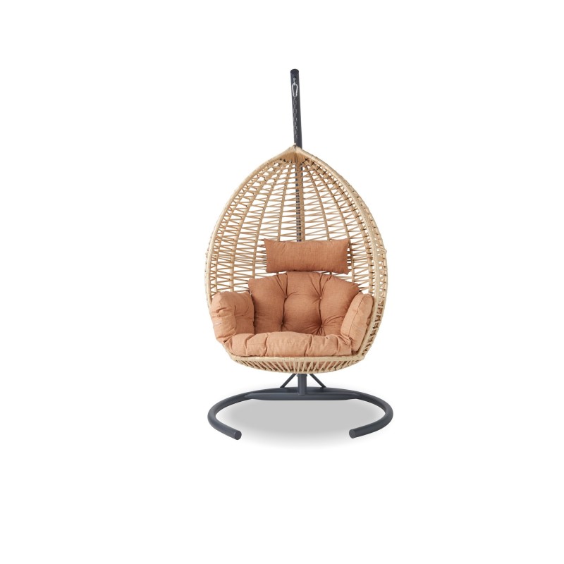 16916_0-800x800 Κουνιστή πολυθρόνα κήπου Saka 1 - Beige Black ed16916 - Image 1