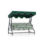 Τριπλή Κουνιστή Καρέκλα Κήπου Ruta 18 - Green Cream ed16920 - Image 2