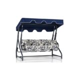 Τριπλή Κουνιστή Καρέκλα Κήπου Ruta 7 - Dark Blue Cream Black ed16925 - Image 3