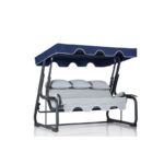 Τριπλή Κουνιστή Καρέκλα Κήπου Vitis - Blue ed16934 - Image 2