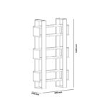 Βιβλιοθήκη Piranha μελαμίνη oak μαύρο 80x160x25 6cm ed1693 - Image 2