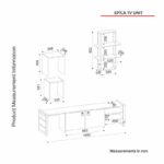 Έπιπλο TV Poesia χρώματος καρυδί μαύρο 180x34 8x45 9cm ed1717 - Image 2