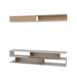 Έπιπλο τηλεόρασης Sims άσπρο Teak χρώμα 176x39x31 5cm ed1722 - Image 4