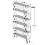 Βιβλιοθήκη Extra δρυς μελαμίνη 90x22x167 3εκ ed1728 - Image 2