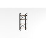 Βιβλιοθήκη Alaro καρυδί μελαμίνη και μέταλλο 66x32x150cm ed1733 - Image 2