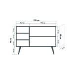 Μπουφέ Mente 2 SONOMA OAK ΜΕΛΑΜΙΝΗ 120x36xH90cm ed1734 - Image 2