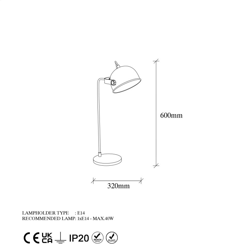 17368_0-800x800 Φωτιστικό Επιτραπέζιο Alfa 32x30x60 εκ ed17368 - Image 1