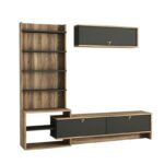 Σύνθετο τηλεόρασης Piril καρυδί ανθρακι μελαμίνη 180x29 5x46 8εκ ed1747 - Image 4