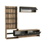 Σύνθετο τηλεόρασης Piril καρυδί ανθρακι μελαμίνη 180x29 5x46 8εκ ed1747 - Image 3