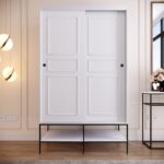 Ντουλάπα Martin συρόμενη άσπρη μελαμίνη 126x57x200cm ed1773