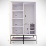 Ντουλάπα Martin συρόμενη άσπρη μελαμίνη 126x57x200cm ed1773 - Image 3