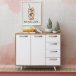 Μπουφέ Libra oak λευκή μελαμίνη 100x35x82cm ed1784