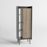 Ντουλάπι μπάνιου Lago καρυδί ανθρακί 50x30x140cm ed1813 - Image 4