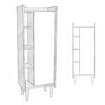 Ντουλάπι μπάνιου Lago καρυδί ανθρακί 50x30x140cm ed1813 - Image 3