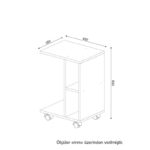 Βοηθητικό τραπεζάκι Deserto άσπρο 45x35x65cm ed1838 - Image 2