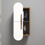 Ραφιέρα τοίχου Rose καρυδί λευκό μελαμίνη 35x22x60cm ed1839 - Image 4