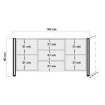 Μπουφέ Sinistra Atlantic Pine μαύρο χρώμα μελαμίνη 160x45xH80cm ed184 - Image 2
