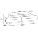 Έπιπλο τηλεόρασης Fiore καρυδί λευκό 205x36 8x50cm ed1851 - Image 2