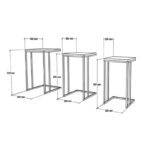 Τραπεζάκια σαλονιού set Roma χρώμα pine μαύρο μελαμίνη μέταλλο 40x61 8cm ed1894 - Image 2