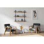 Ραφιέρα Uras καρυδί πεύκο μεταλλικά πόδια 90x22 5x76εκ ed189