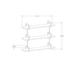 Ραφιέρα Uras καρυδί πεύκο μεταλλικά πόδια 90x22 5x76εκ ed189 - Image 2