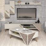 Σετ επίπλων σαλονιού Beril κρεμ 180x37x40cm μελαμίνη ed1909