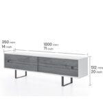 Έπιπλο τηλεόρασης Fiona καρυδί λευκό χρώμα 180x35x51 2cm ed1924 - Image 2