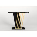 Κονσόλα Allou μαύρο χρυσό χρώμα μοριοσανίδα 90x29 6x76 8cm ed1928 - Image 3