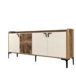 Μπουφέ Agora καρυδί κρεμ χρώμα μελαμίνη 180x35x78cm ed1931 - Image 3