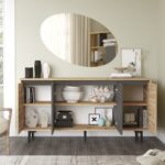 Μπουφέ Aris felt ανθρακί μελαμίνη 160x40x78 6cm ed1954 - Image 5