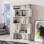 Βιβλιοθήκη Piramide άσπρο μελαμίνη 90x22x160εκ ed1984 - Image 4