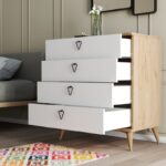 Συρταριέρα Versa μελαμίνη oak άσπρη 80x45x90 8cm ed1990 - Image 4