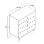 Συρταριέρα Versa μελαμίνη oak άσπρη 80x45x90 8cm ed1990 - Image 2