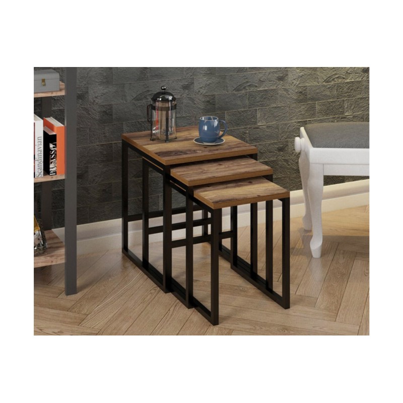 2010_0-800x800 Σετ βοηθητικά τραπεζάκια Rea μαύρο χρώμα μέταλλο 44x40x55cm ed2010 - Image 1