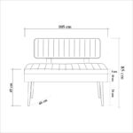 Σκαμπό Vina atlantic pine ανθρακί μελαμίνη βελούδο 110x46x85εκ ed2047 - Image 2