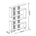 Βιβλιοθήκη Rain άσπρο καρυδί μελαμίνη 120x20x162εκ ed206 - Image 2