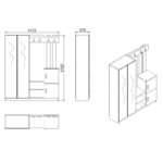 Έπιπλο εισόδου Bio άσπρο μελαμίνη 147 2x37 5x179 7εκ ed209 - Image 2