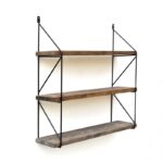 Ραφιέρα Doll καρυδί μαύρο ξύλο μεταλλικός σκελετός 60x55x15εκ ed2116 - Image 5