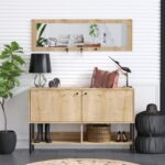 Μπουφές Blassi Sapphire Oak μελαμίνη μεταλλικά πόδια 120x35x90εκ ed2118