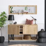 Μπουφές Blassi Sapphire Oak μελαμίνη μεταλλικά πόδια 120x35x90εκ ed2118 - Image 5