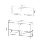 Μπουφές Blassi Sapphire Oak μελαμίνη μεταλλικά πόδια 120x35x90εκ ed2118 - Image 2