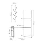 Έπιπλο εισόδου Mello ανοιχτό καφέ ανθρακί μελαμίνη μεταλλικά ποδια 109x39x149εκ ed2121 - Image 2