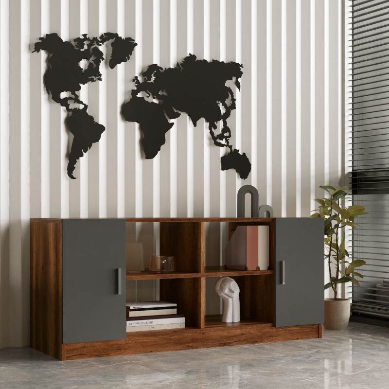 2135_0-800x800 Μπουφες Vario ανθρακί καρυδί 139 8x46 3x61 8εκ ed2135 - Image 1