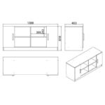 Μπουφες Vario ανθρακί καρυδί 139 8x46 3x61 8εκ ed2135 - Image 2