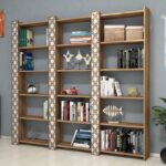 Βιβλιοθήκη City 3 καρυδί κρεμ 184 6x24 2x170cm ed2148