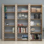 Βιβλιοθήκη City 3 καρυδί κρεμ 184 6x24 2x170cm ed2148 - Image 4