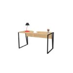 Γραφείο Lettera Sapphire μαύρο χρώμα μέταλλο 140x70x74cm ed2165 - Image 4