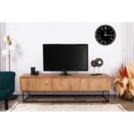 Έπιπλo tv Lupo καρυδί μαύρο χρώμα μελαμίνη 180x40x50cm ed216