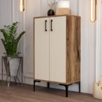 Παπουτσοθήκη Melone καρυδί κρεμ χρώμα μελαμίνη 60x35x111cm ed2170