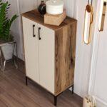 Παπουτσοθήκη Melone καρυδί κρεμ χρώμα μελαμίνη 60x35x111cm ed2170 - Image 4